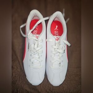 Puma Turino Stacked White,  Red & Blue Sneakers 8.5